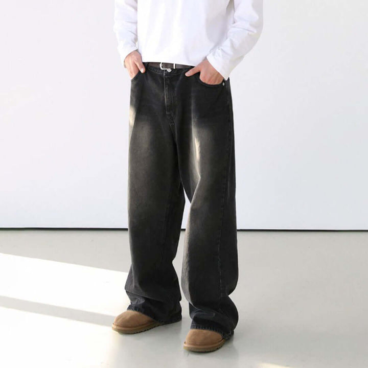 Nomura Washed Wide Straight Jeans