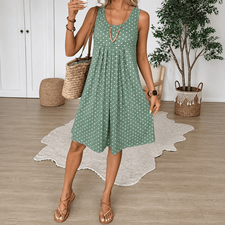 Panarea Polka Dot Babydoll Summer Dress