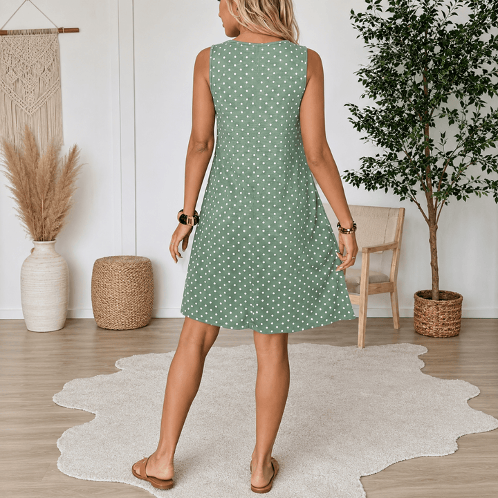 Panarea Polka Dot Babydoll Summer Dress