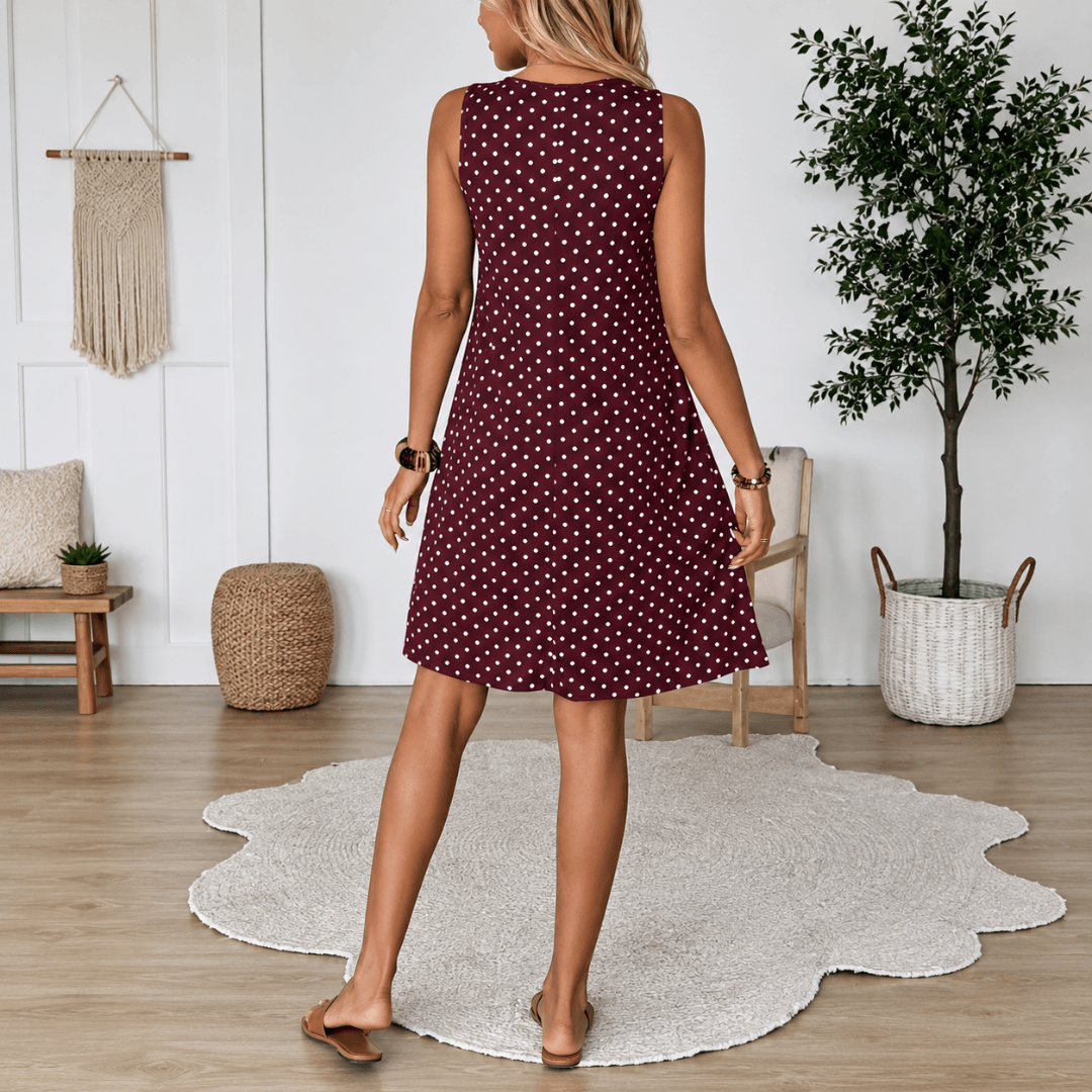 Panarea Polka Dot Babydoll Summer Dress