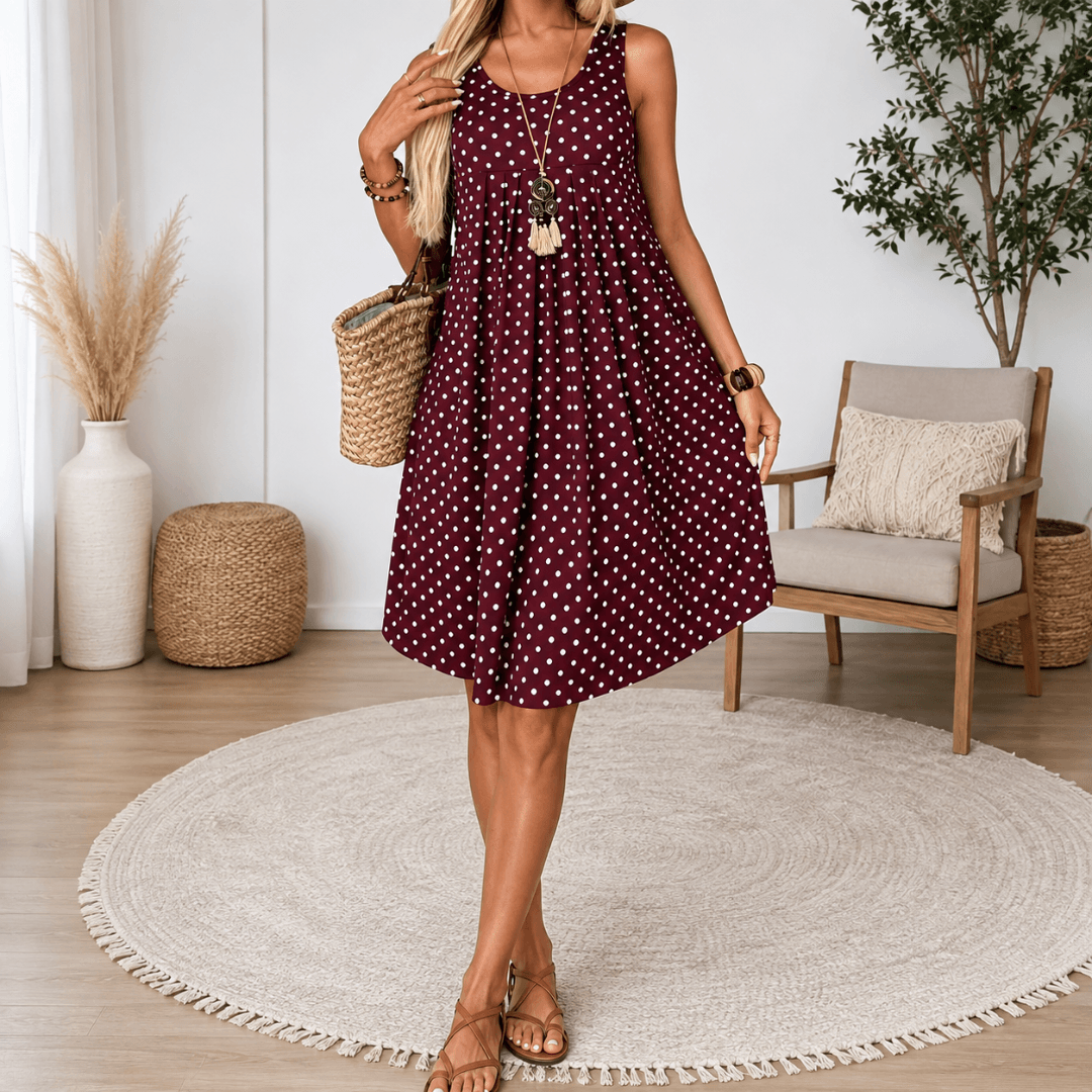 Panarea Polka Dot Babydoll Summer Dress