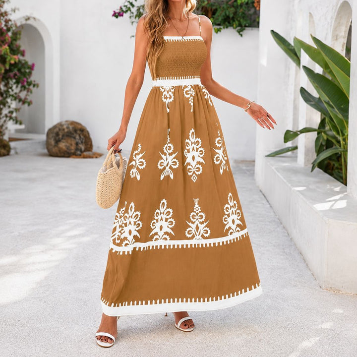 Frigiliana Smocked Boho Maxi Dress