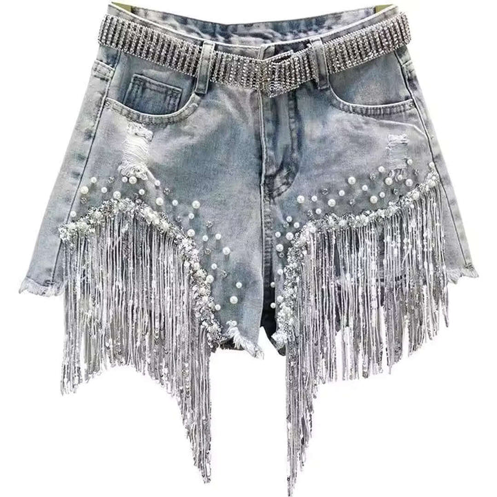 Celeste Tassel Denim Shorts