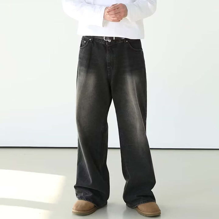 Nomura Washed Wide Straight Jeans
