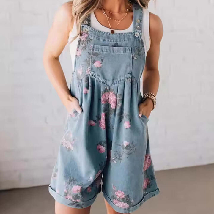 Delilah Vintage Floral Denim Jumpsuit