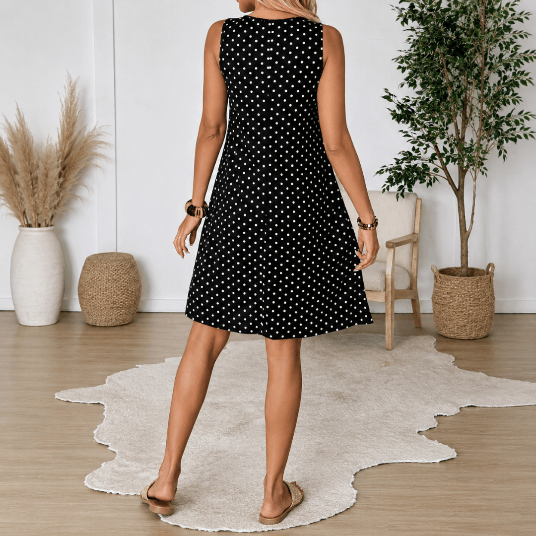 Panarea Polka Dot Babydoll Summer Dress