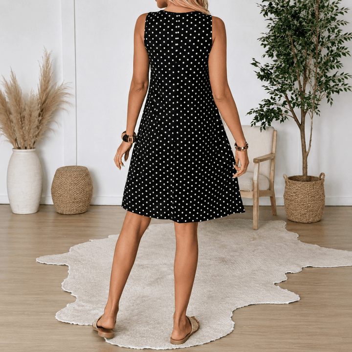 Panarea Polka Dot Babydoll Summer Dress