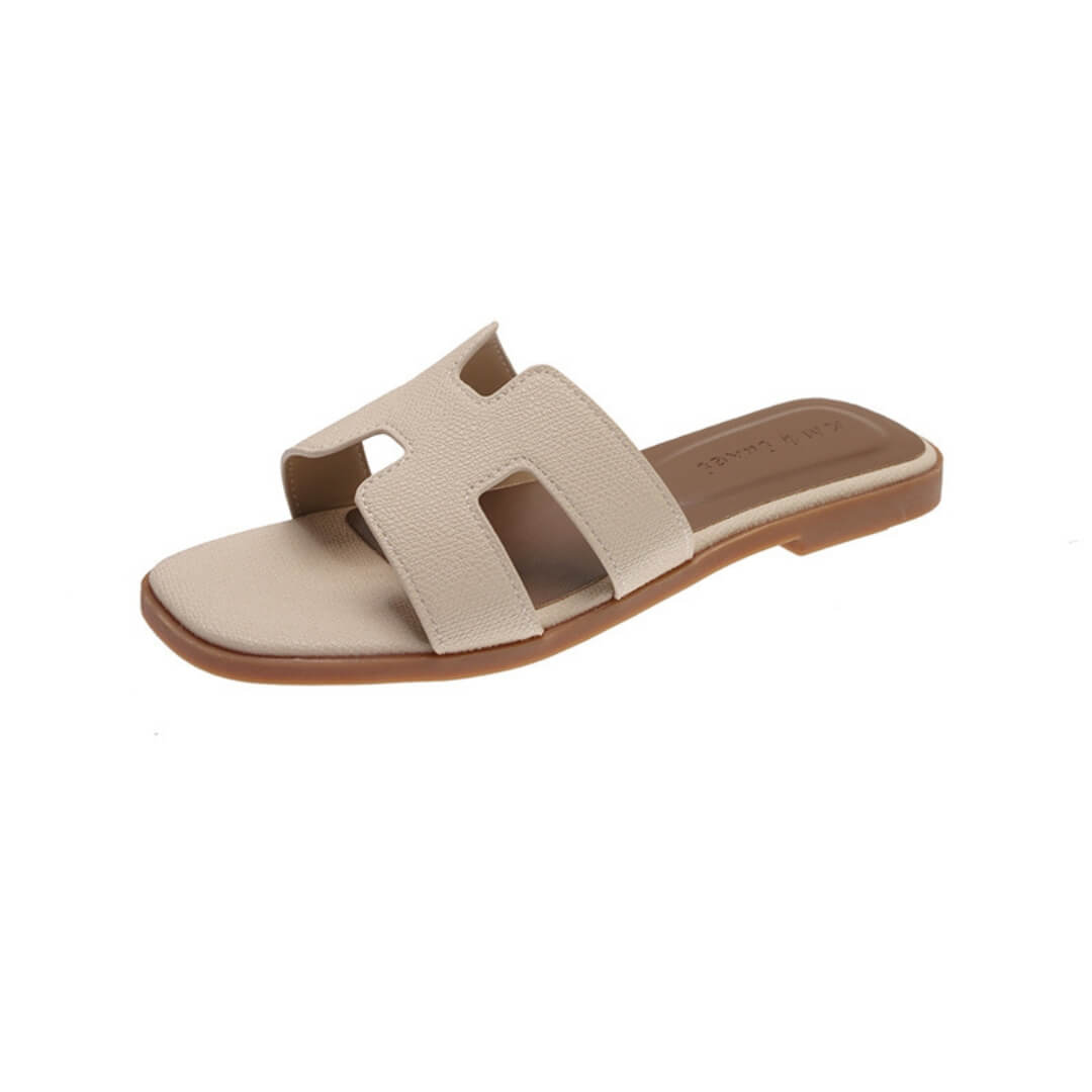 Solaia Flat Slide Sandals