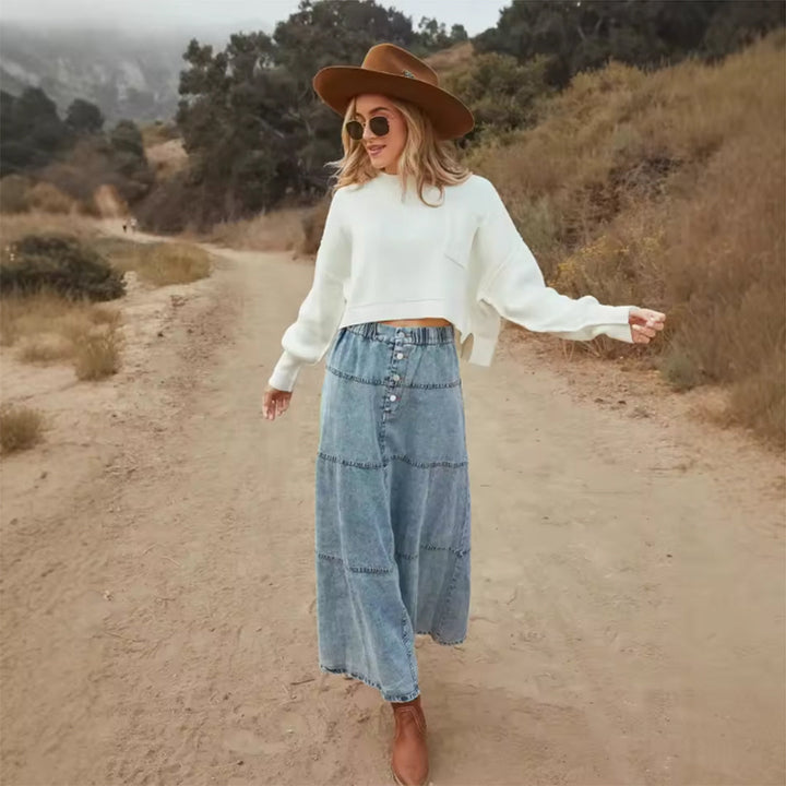 Lila Denim Skirt