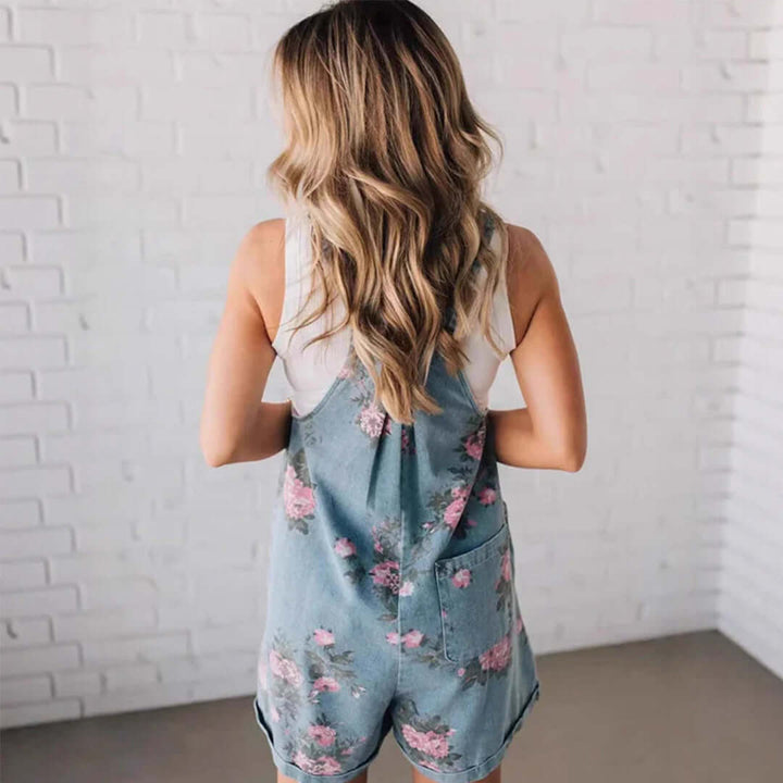 Delilah Vintage Floral Denim Jumpsuit
