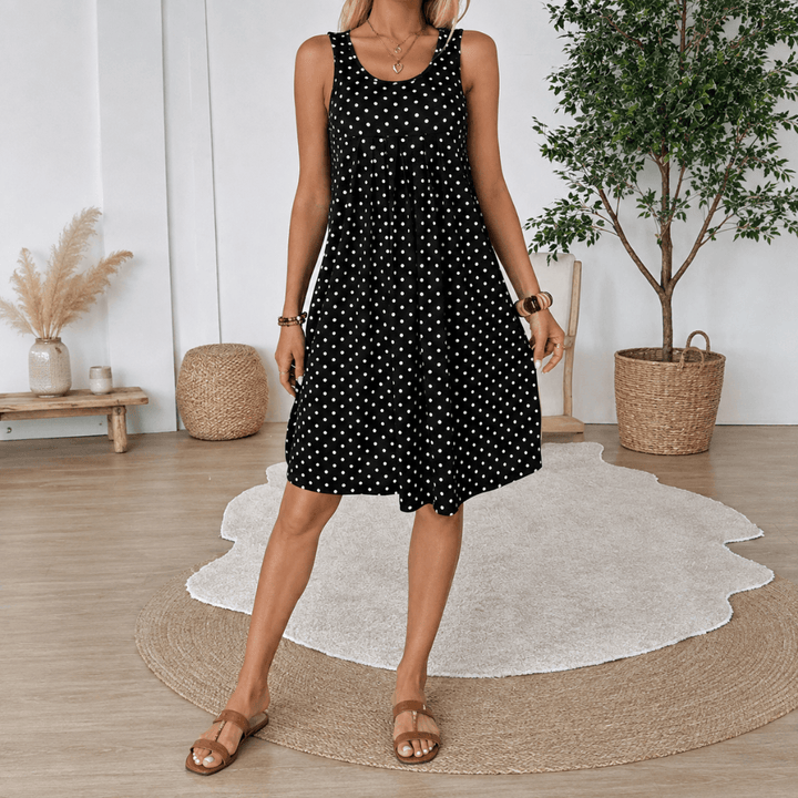Panarea Polka Dot Babydoll Summer Dress