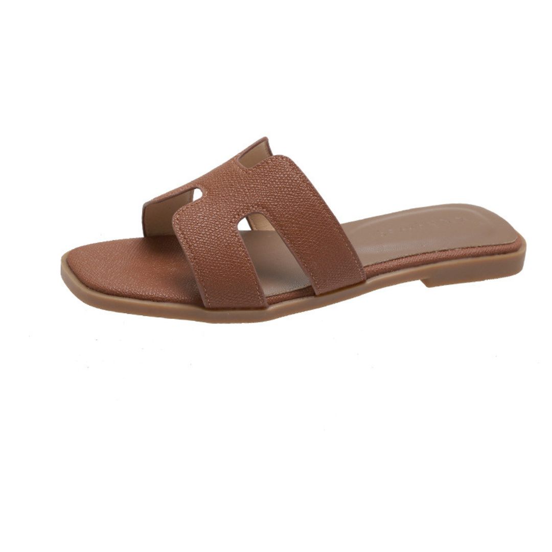 Solaia Flat Slide Sandals