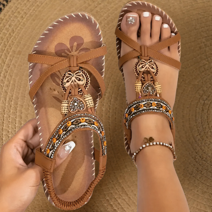Taormina Embellished Flat Boho Sandals