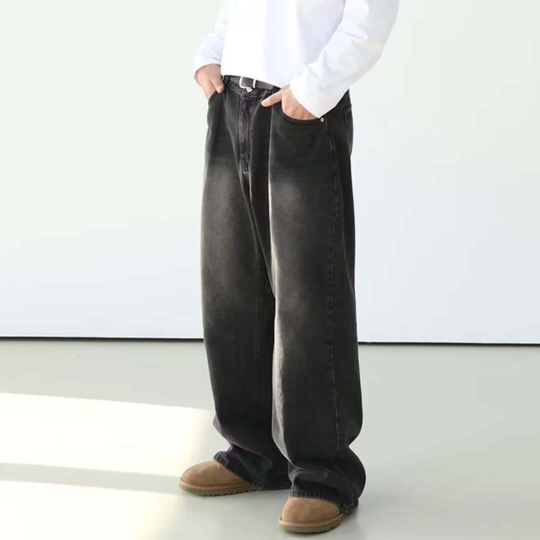 Nomura Washed Wide Straight Jeans