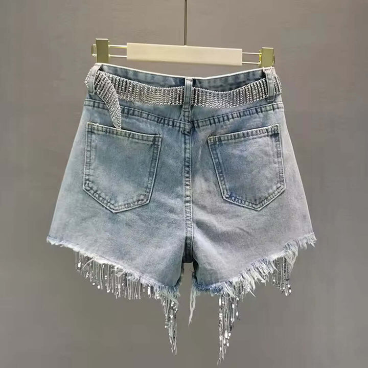 Celeste Tassel Denim Shorts