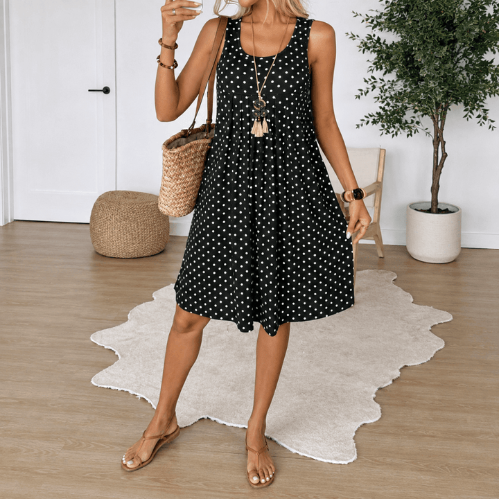 Panarea Polka Dot Babydoll Summer Dress