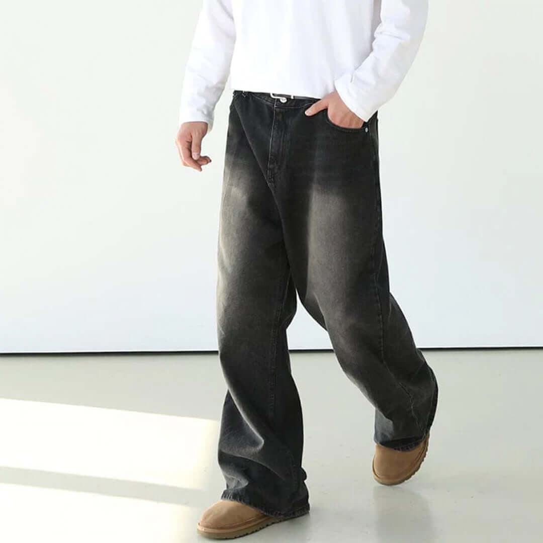 Nomura Washed Wide Straight Jeans
