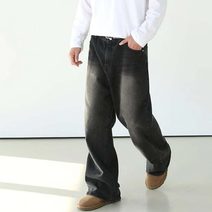 Nomura Washed Wide Straight Jeans