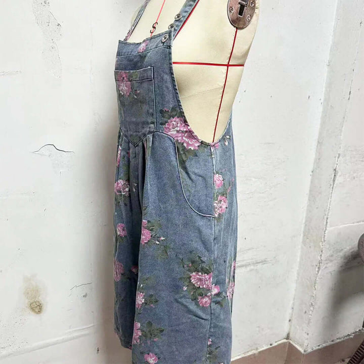 Delilah Vintage Floral Denim Jumpsuit