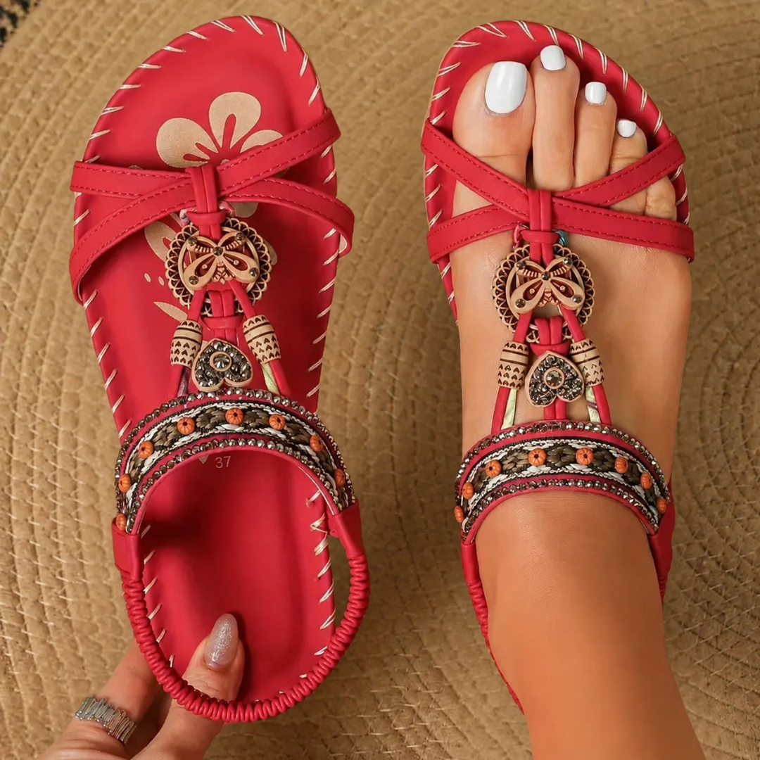Taormina Embellished Flat Boho Sandals