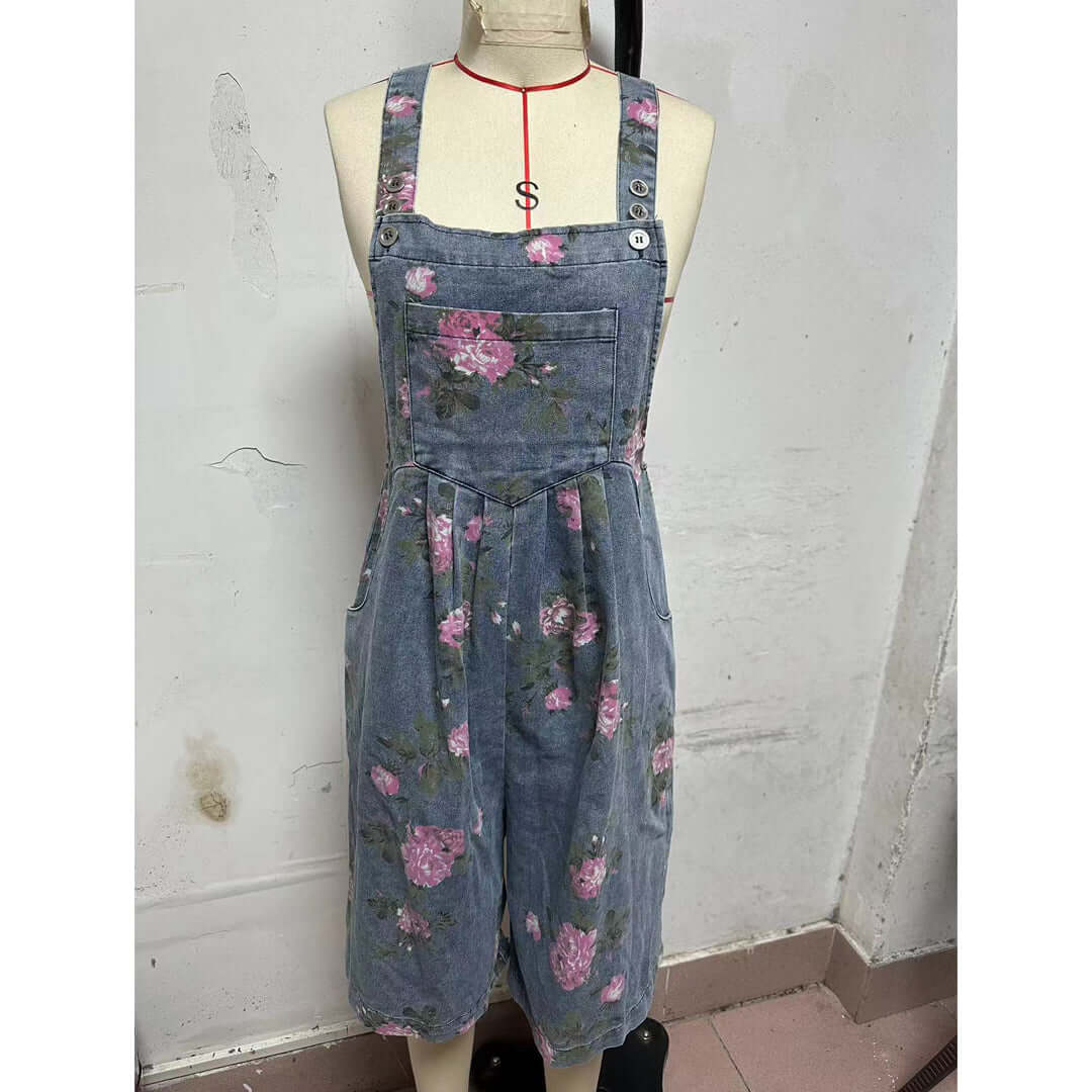 Delilah Vintage Floral Denim Jumpsuit