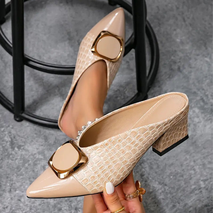 René Croc-Effect High Heels