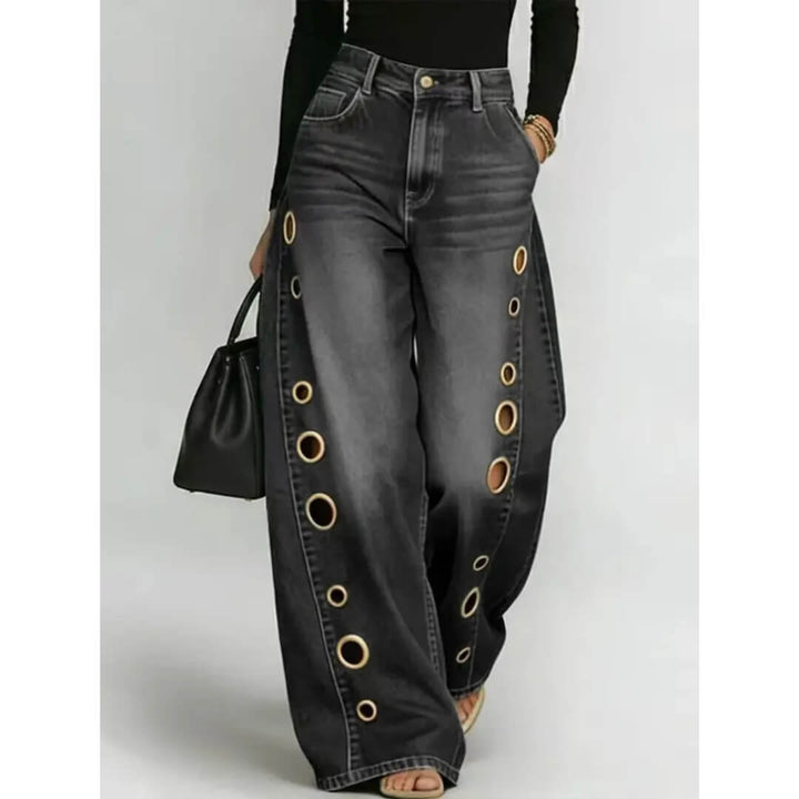 Camilla Eyelet Wide-Leg Jeans