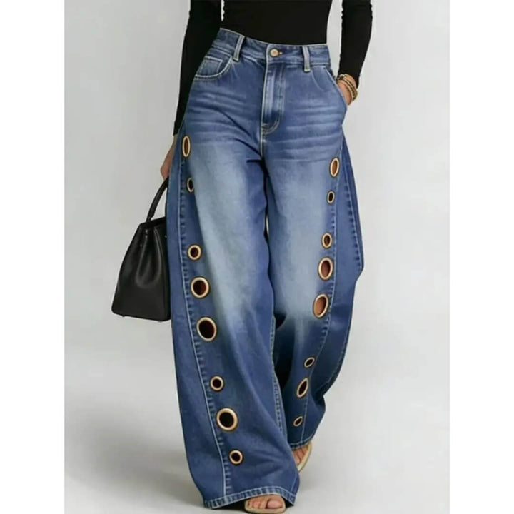 Camilla Eyelet Wide-Leg Jeans