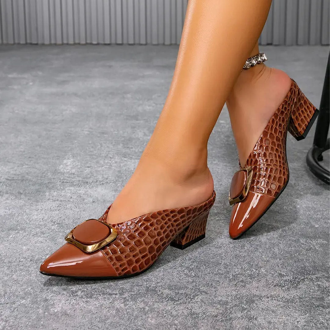 René Croc-Effect High Heels