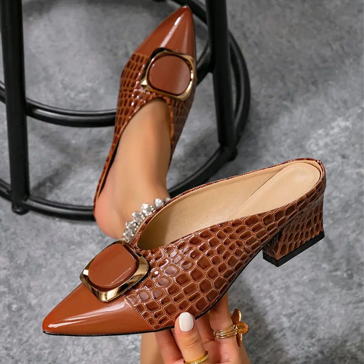 René Croc-Effect High Heels