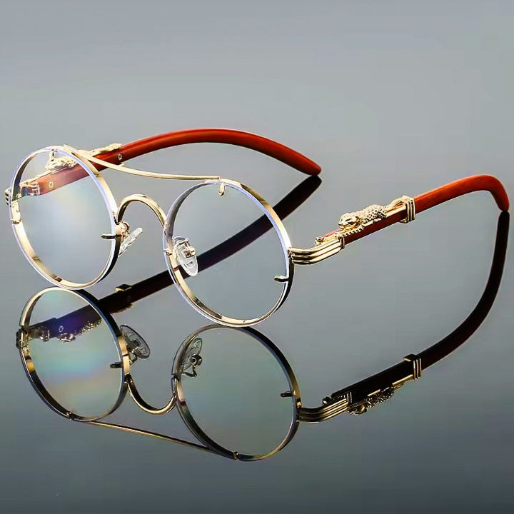 Panther Retro Round Sunglasses