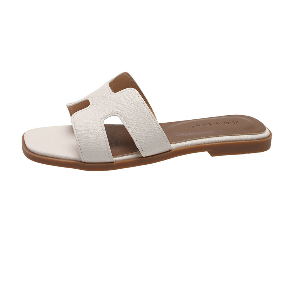 Solaia Flat Slide Sandals