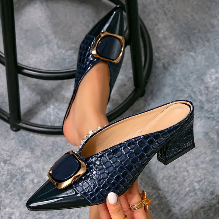 René Croc-Effect High Heels
