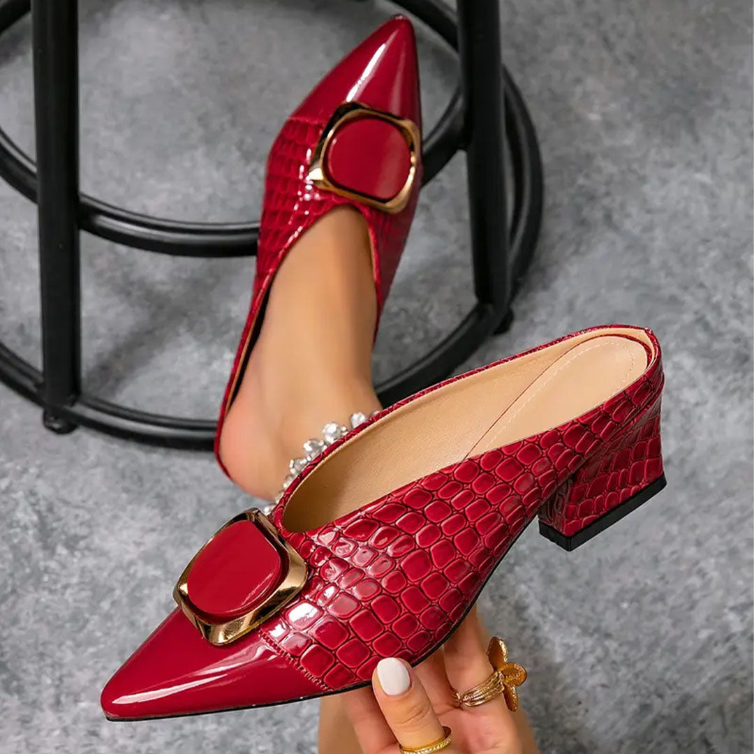 René Croc-Effect High Heels
