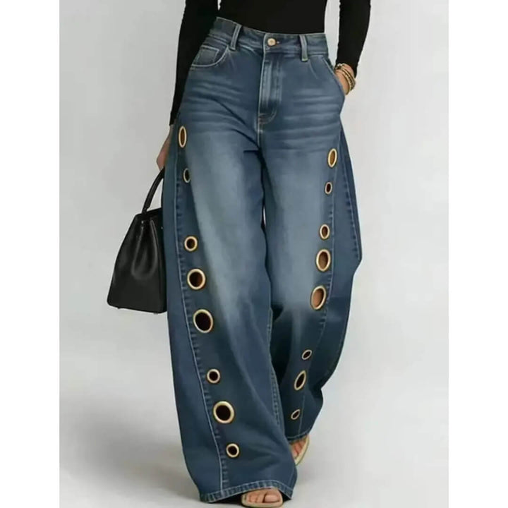 Camilla Eyelet Wide-Leg Jeans