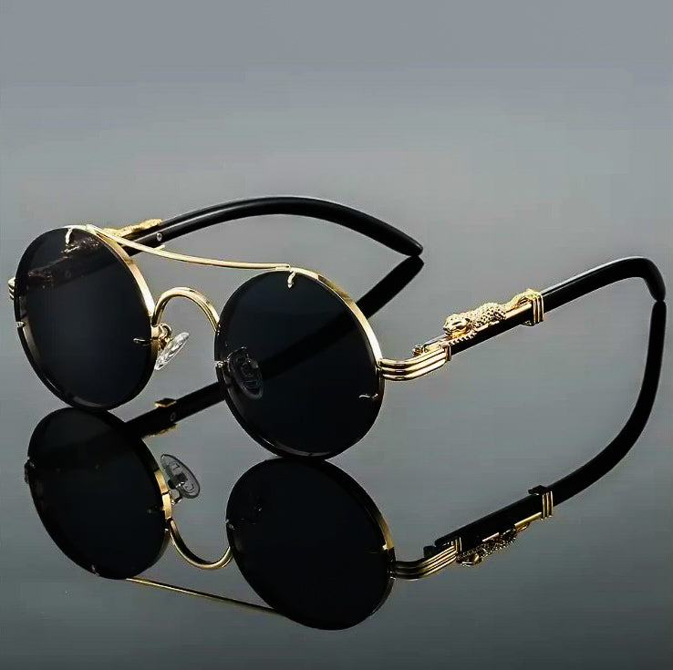 Panther Retro Round Sunglasses