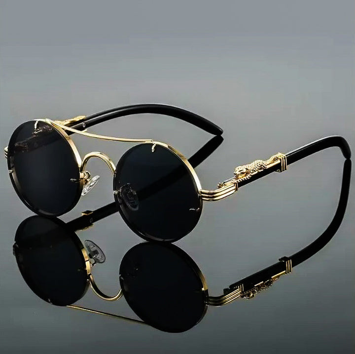 Panther Retro Round Sunglasses