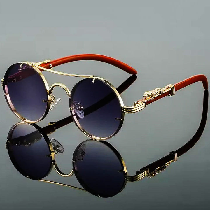 Panther Retro Round Sunglasses