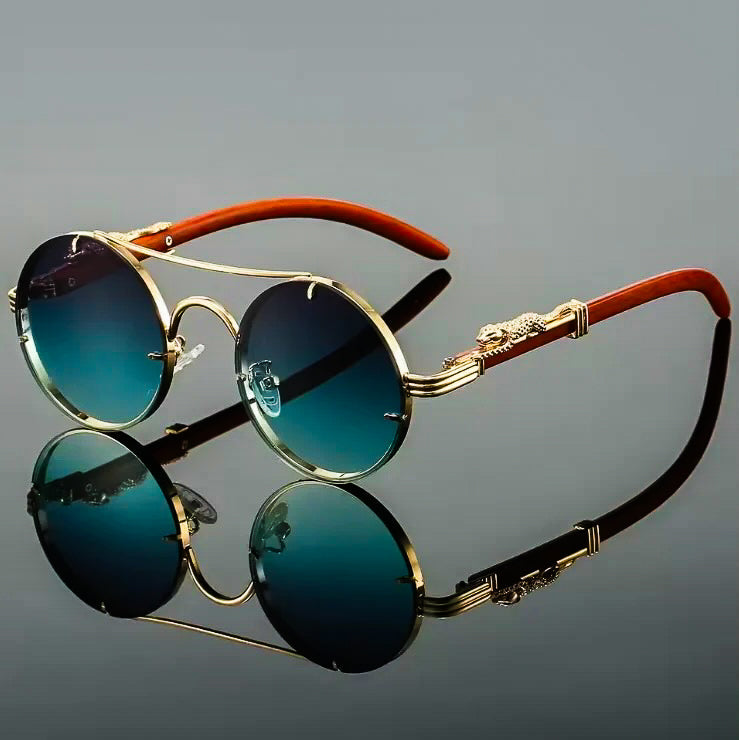 Panther Retro Round Sunglasses
